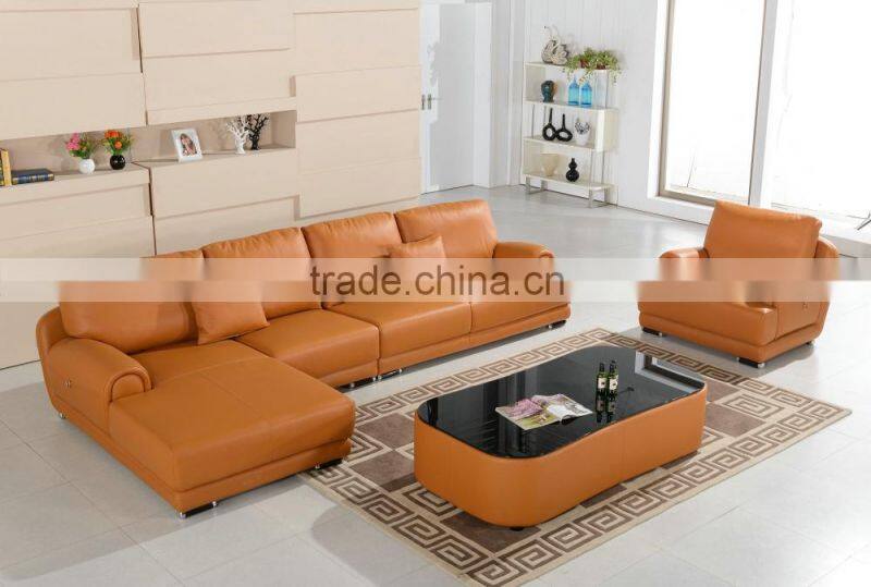 Modern Cow leather Home used black High Quality Promotion Living Room Furniture AL706-1