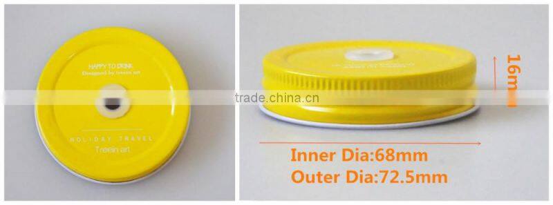 Yellow colored tin lid