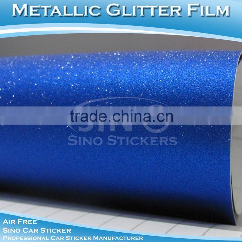 1.52x20m New Arrival Glitter Blue Full Car Body Sticker Vinyl Carbon Fiber Tube