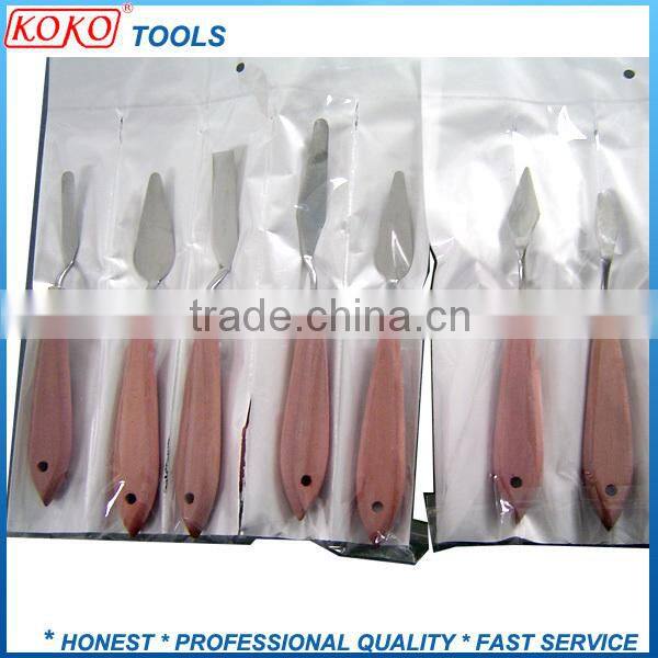 Mirror polished steel double color plastic handle putty scraper