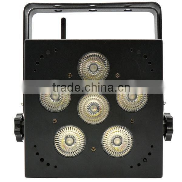 6X18W 6 IN 1 rgbwa uv battery powered wireless dmx led flat par can for wedding decoration