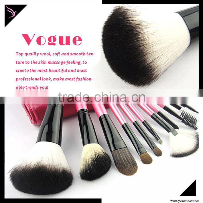 11 pcs makeup brush set with red pouch/Functional cosmetic brushes/make up brushes