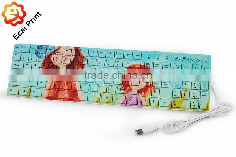 popular new model heat transfer sublimated usb keyboard with illustration