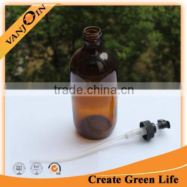 Boston Round 16oz Amber Glass Bottle