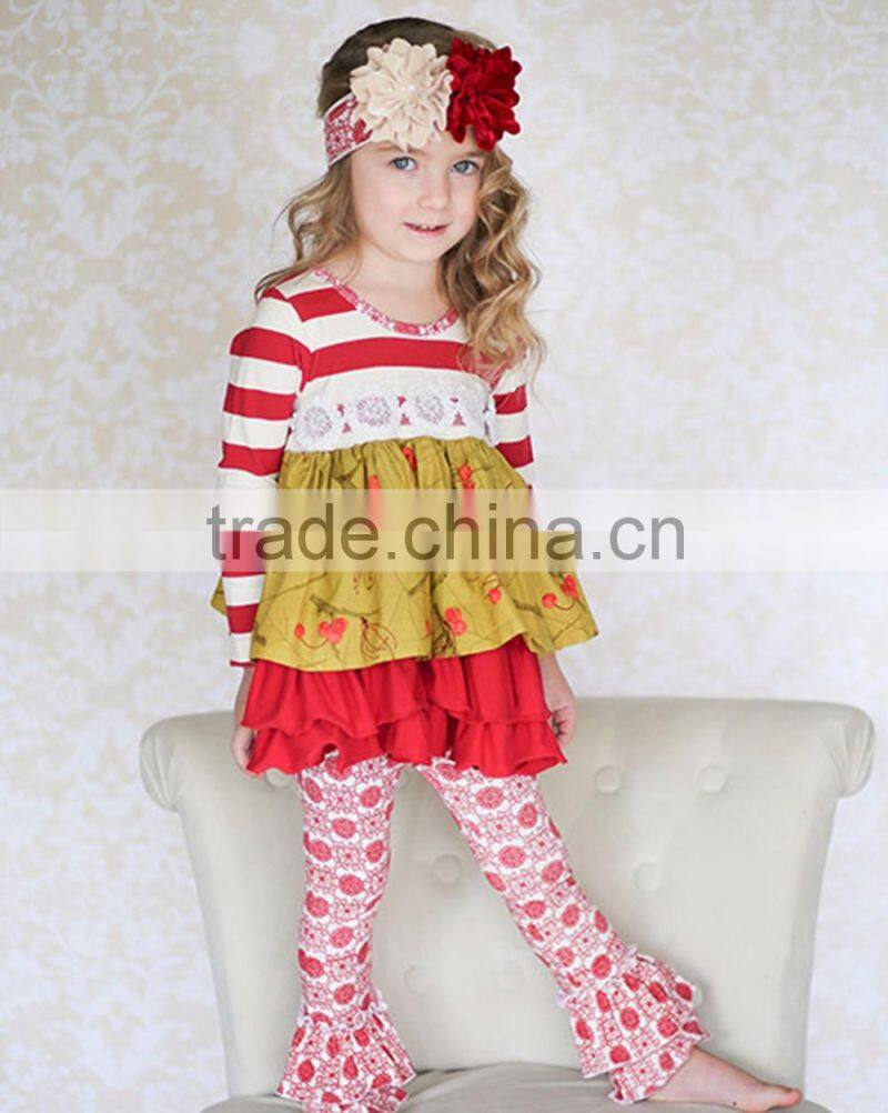 Handmade 100% cotton western girl cat embroidery long sleeve halloween boutique outfit