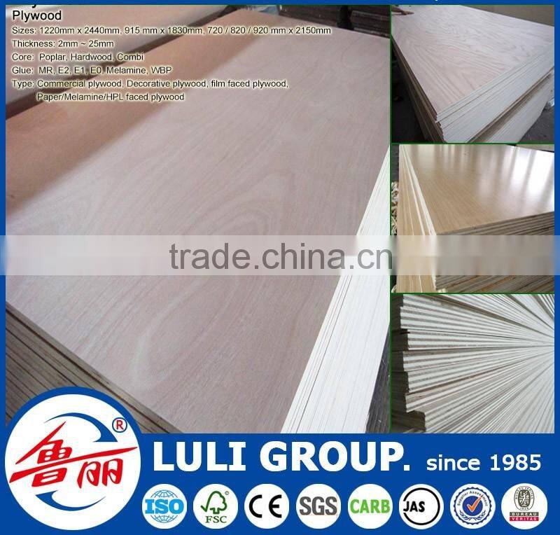 natural wood veneer faced laminated plywood