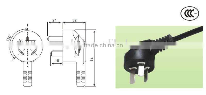 SAA certified 3 prong electrical plug Australian female power cord