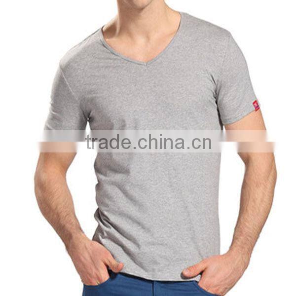 Hot! 2014 New Design Slim Mens V-Neck T shirt for Gym Sports (lyt-040005)