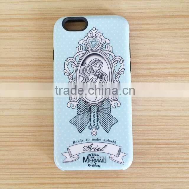 Factory wholesale lovely 2 in 1 mobile phone Case TPU+ IMD/IML Cell phone Cover for iphone 6/ 6s