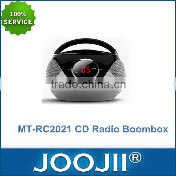 Portable LED Display Boombox CD Player with AM FM Radio and stereo line-in jack or headphone jack