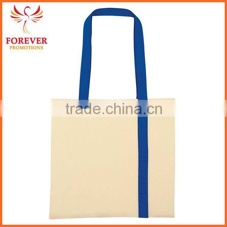 Wholesale Promos Gifts 5 OZ. Canvas Striped Economy Shopper Tote Bag