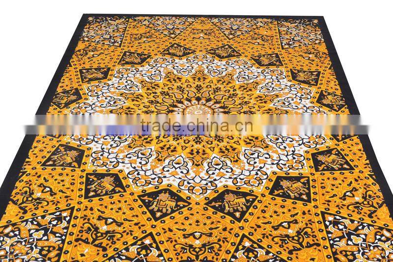 2015 Indian Cotton Tapestry Block Printed Bed Sheet Bedspread Hippie Mandala Indian Tapestry Mandala Bed cover wholesale jaipur