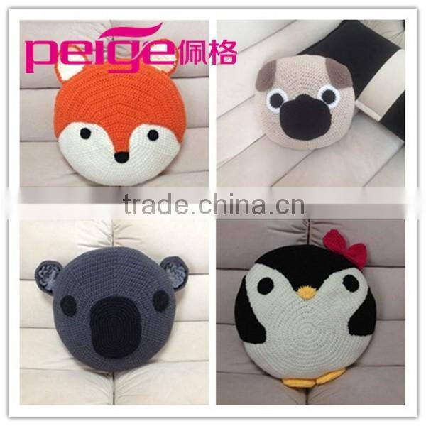 handmade white crochet cushion with flowers