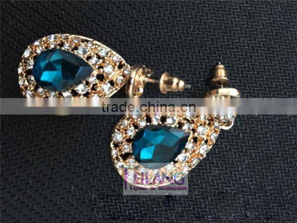 GOLD Drop Jewelry Earrings Hypoallergenic Diamond Crystal Earrings