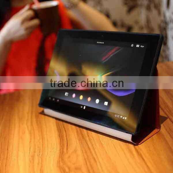 mannetic PU leather case for sony xperia Z tablet,stand cover for sony xperia z tablet