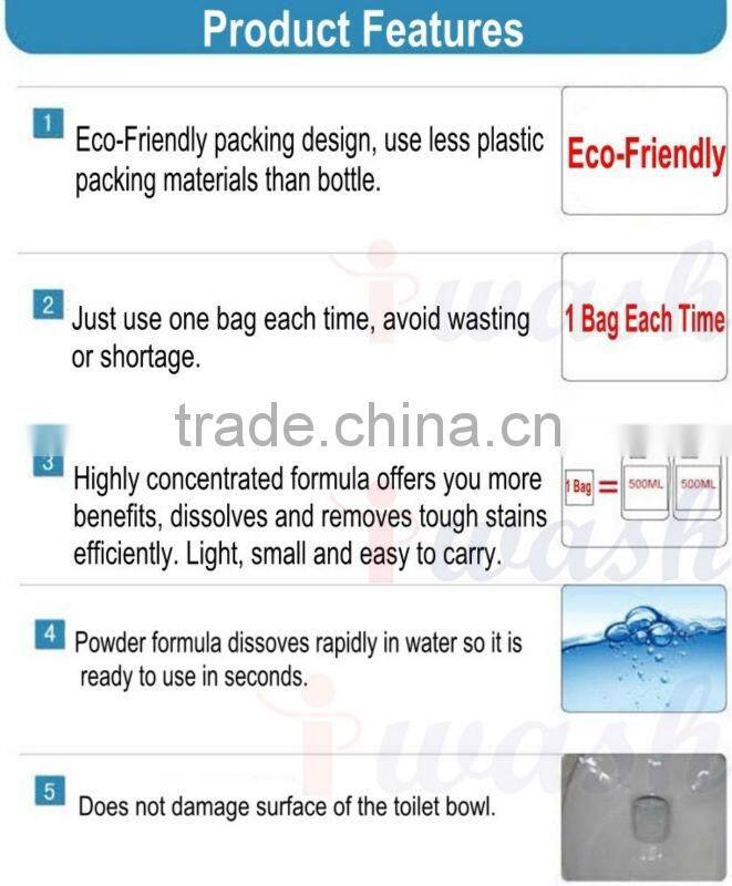 REACH Certificated Best Quality High Efficiency Disposable 10g*12 Toilet Cleaning Powder Safe-To-Use