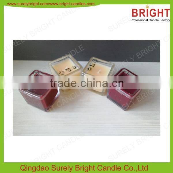hot sale square glass jar candles scented