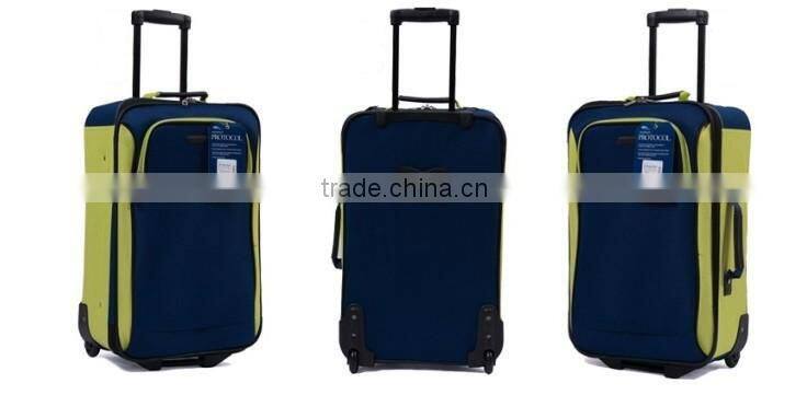 China alibaba 2014 600D Polyester Rolling Wheeled Travel Luggage Duffel Bag with two inline skate wheels and trolley