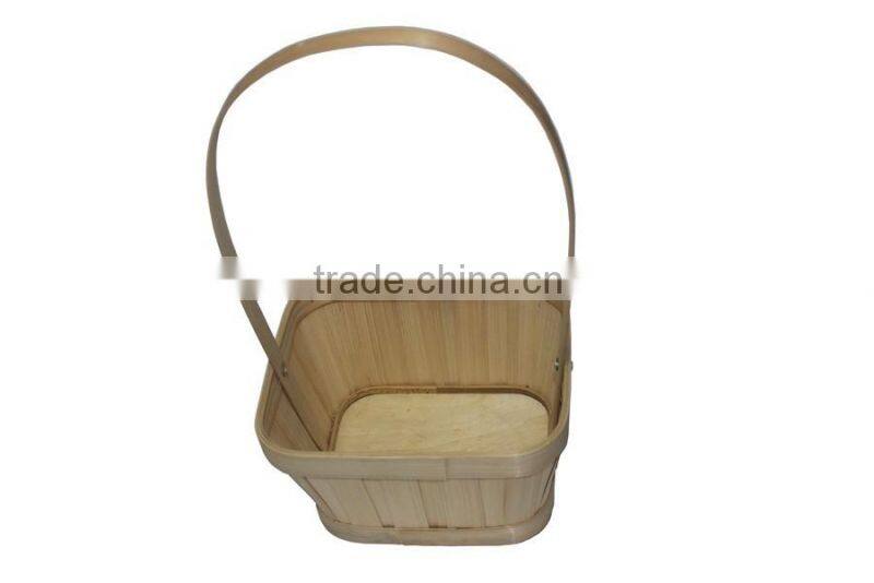 handmade high quality bamboo basket with handle for wholesale