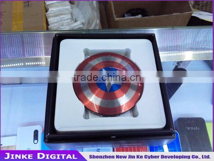 Avengers America Captain Power Banks 6800mAh dual USB Stainless Steel Mobile chargers Universal for iPhone5S 6 android phones