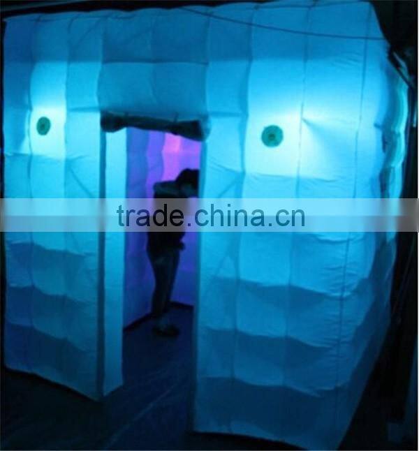 Charming&hot sale cube inflatable tent /photo booth with led tent/ inflatable trade tent booths for display