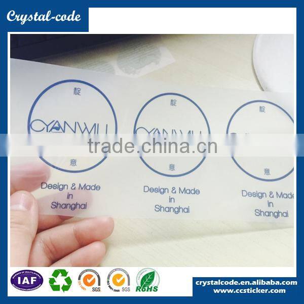 Custom printed paper silk heat press clothing label