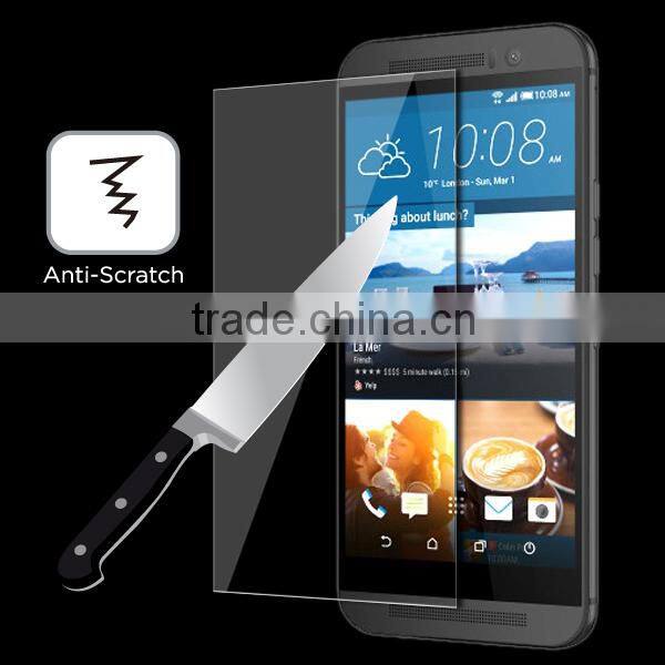 9H glass screen protector for HTC M9,0.33mm 2.5D tempered glass screen protector for HTC M9 mobile screen protector