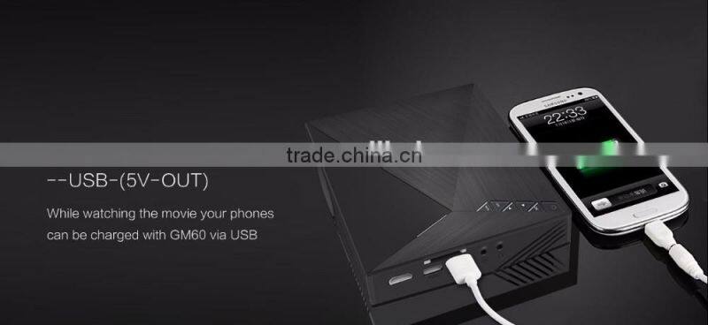 Hot sale! GM50 Upgrade GM60 GIFT HDMI Cable MINI Projector For Video Games TV Home Theater Movie Support HDMI VGA AV SD GM60