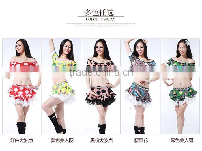 Wuchieal New Belly Dancing Costumes,Top+Skirt Suit, Sexy Modern Fashion Belly Dance Practice Wear
