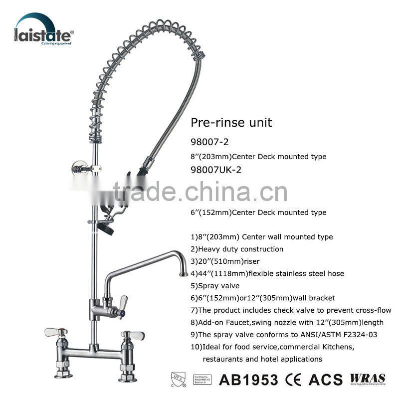Commercial Kitchen 8''(203) Center Deck Mounted Pre-Rinse Unit With Add On Faucet (98007-2)