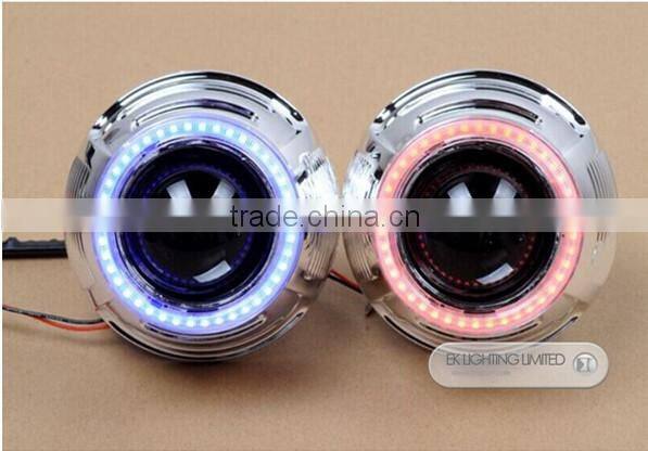 2014 popular LED angel eye projector lens kit / hid bi xenon projector lens light / cob angel eyes