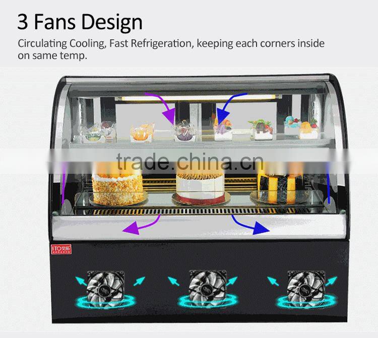 RI-900 Curved Glass Cake Display Refrigerator Bakery Showcase