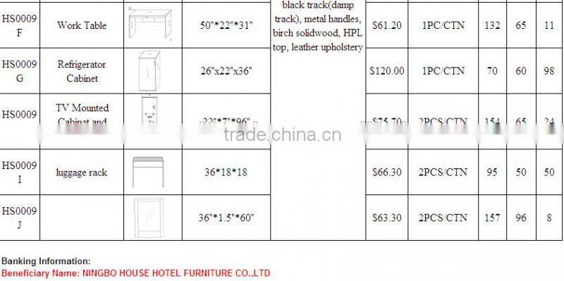hotel furniture set