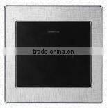 reset wall switch and socket , aluminium and stainless steel and PC panel