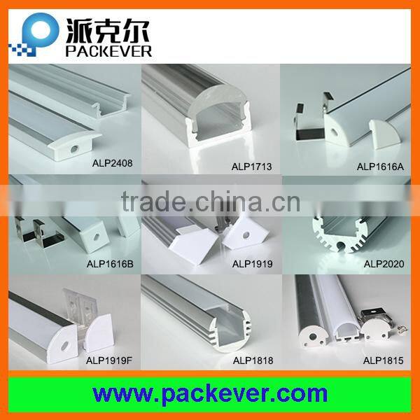1m, 2m length LED strip light milky cover aluminum profile with end caps and mounting clips