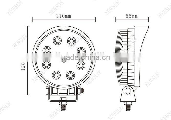 LED Work Light 27W Round Flood Beam/LED Work Lamp 10-30V