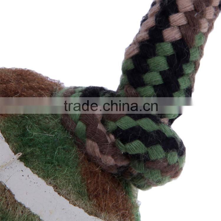Chi-buy Crazy Four Rope Tug and Toss Dog Toy With Tennis Ball Pet Toy,in Camouflage Color