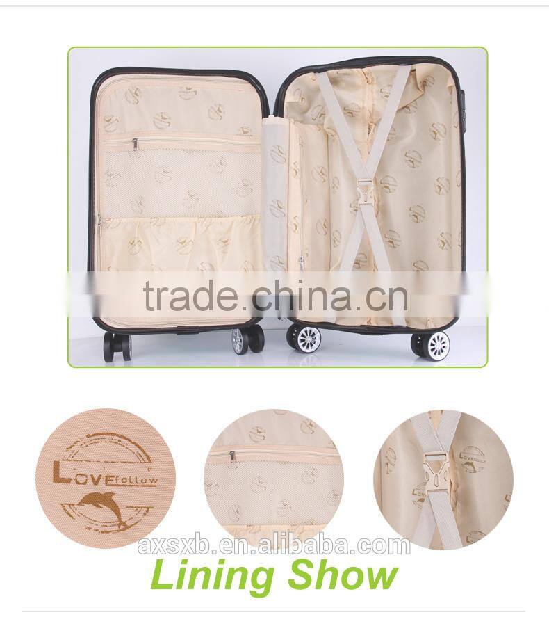 2016 cheap hard shell luggage ABS trolley case---Love follows you