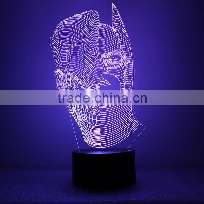 Double Faced Man 3D Night Light Creative Christmas Gift Led Night Light Vision 3D Night Light