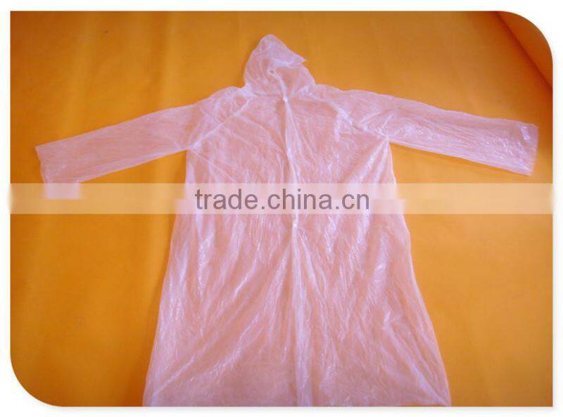 Transparent Plastic Waterproof Disposable Rainwear