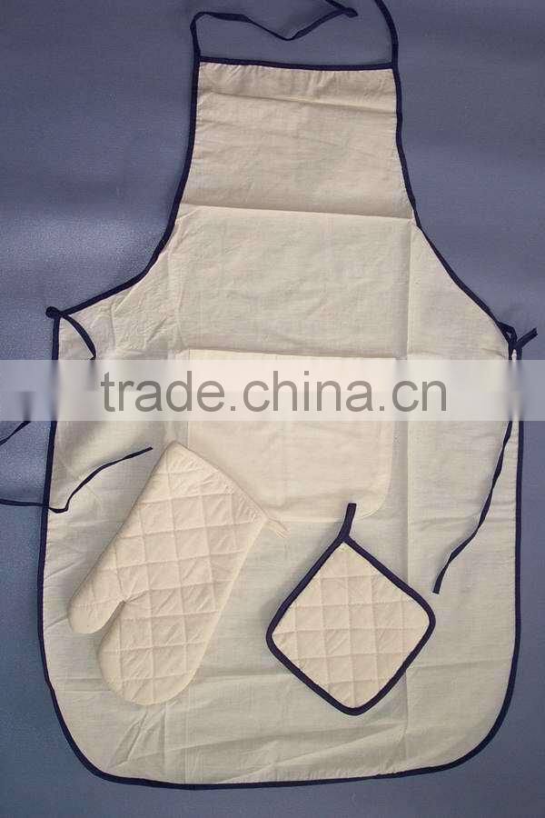 white promotional cooking apron with logo with pocket