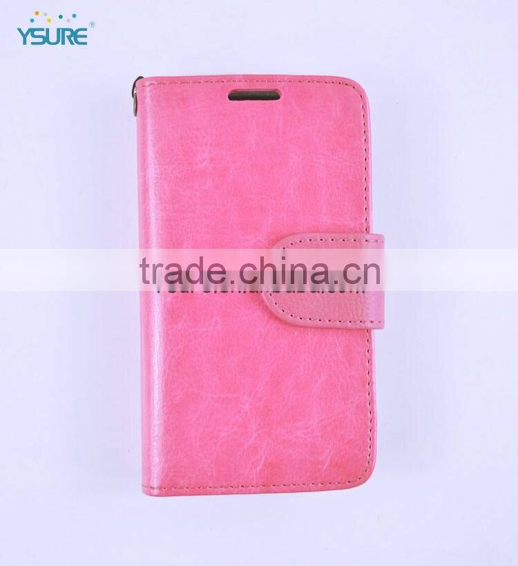 Pink Leather Flip Case for Sony L39h Mini with Wristlet
