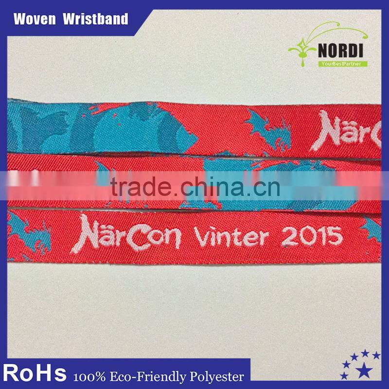 Promotional custom woven security wristbands for events