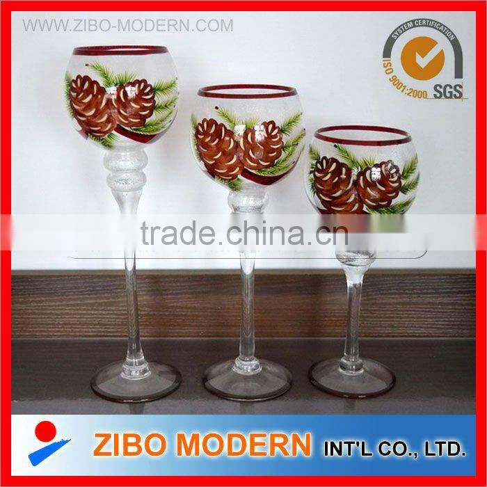 hand painted red wine glass Drinking glass