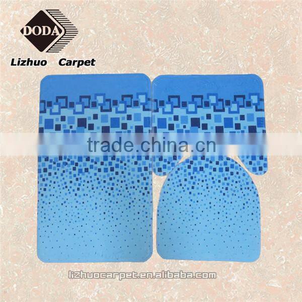 Cheap polyester decorative painting machine washable 3 piece bath mat set