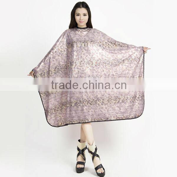 cheapest professional highest quality polyester,waterproof & oil, metal snap neck Closure hairdressing cape