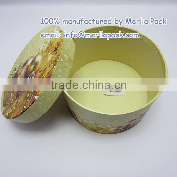 Round Christmas Storage Box Xmas Light the Bible Book Storage Oval Paper Mache Box