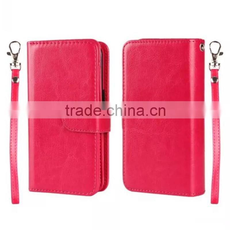 separable flip wallet leather phone case cover with lanyard for ZTE grand x2 3 plus axon7 nubia z 9 11 blade s v 6 a460