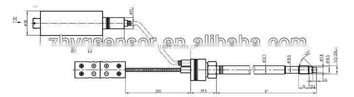 auto zero adjust flexible melt pressure transmitter with J thermocouple