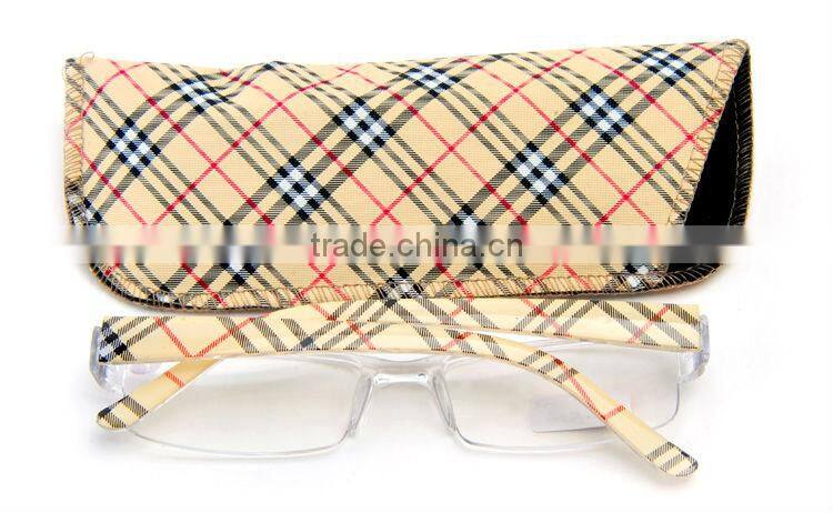 2014 high grade cheap plastic reading glasses with case